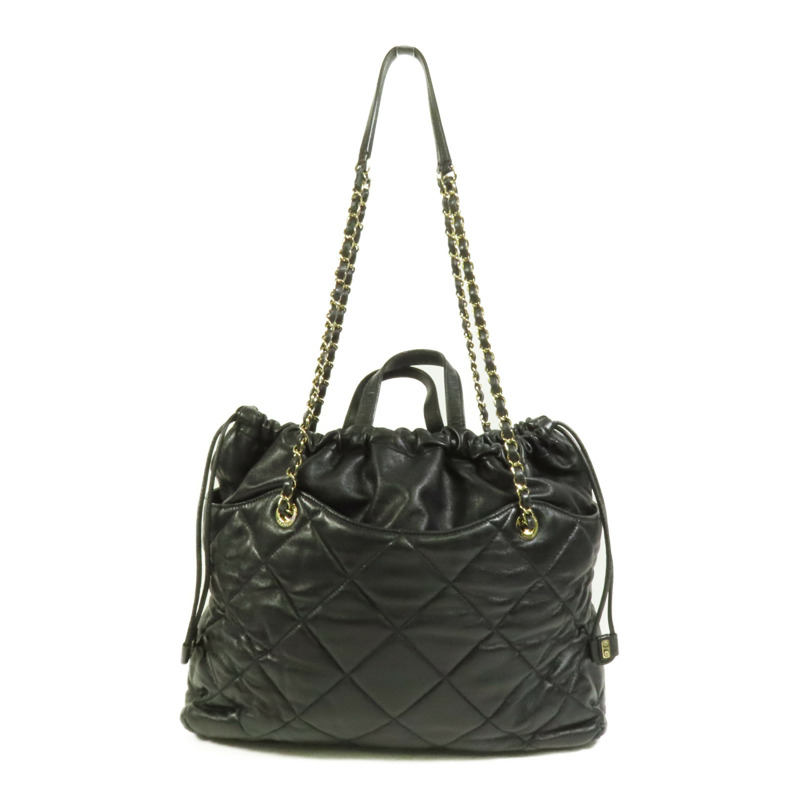 CHANEL 牛皮皮革Chain Tote金扣手挽肩背兩用袋-1