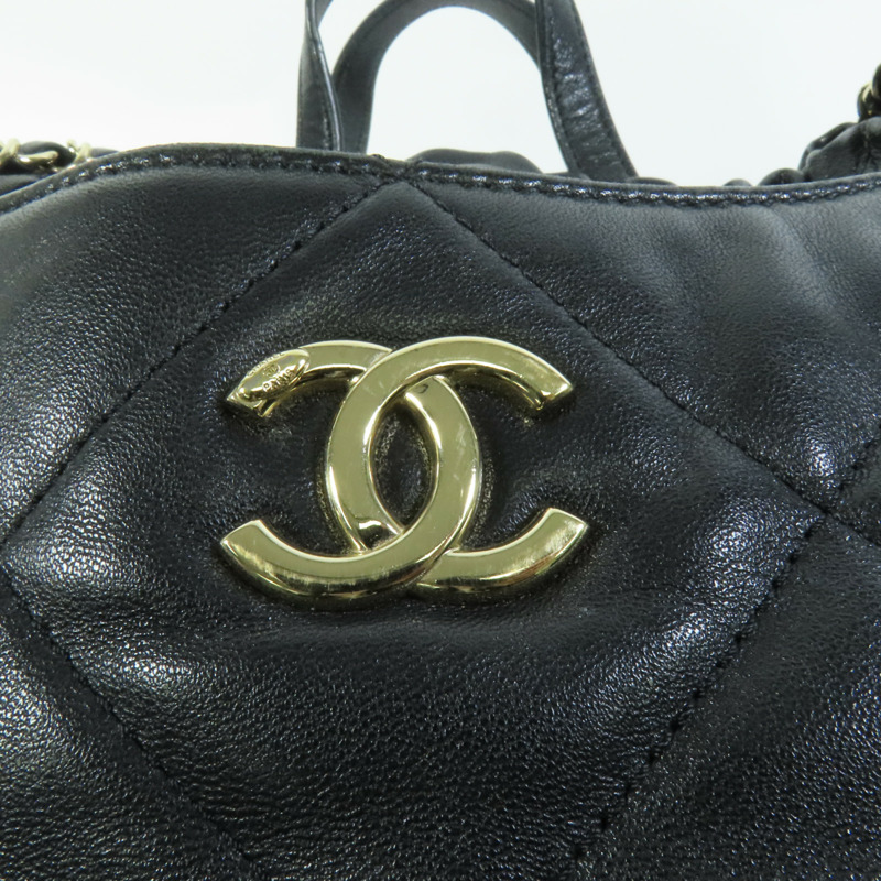 CHANEL 牛皮皮革Chain Tote金扣手挽肩背兩用袋-5