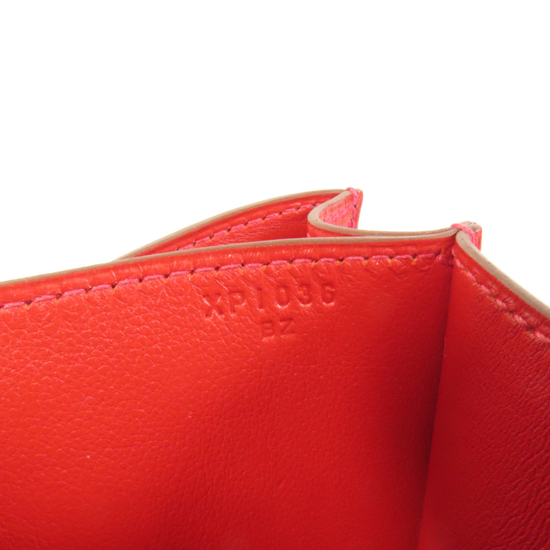 HERMES Swift皮革Constance 24金扣肩背袋Red-8
