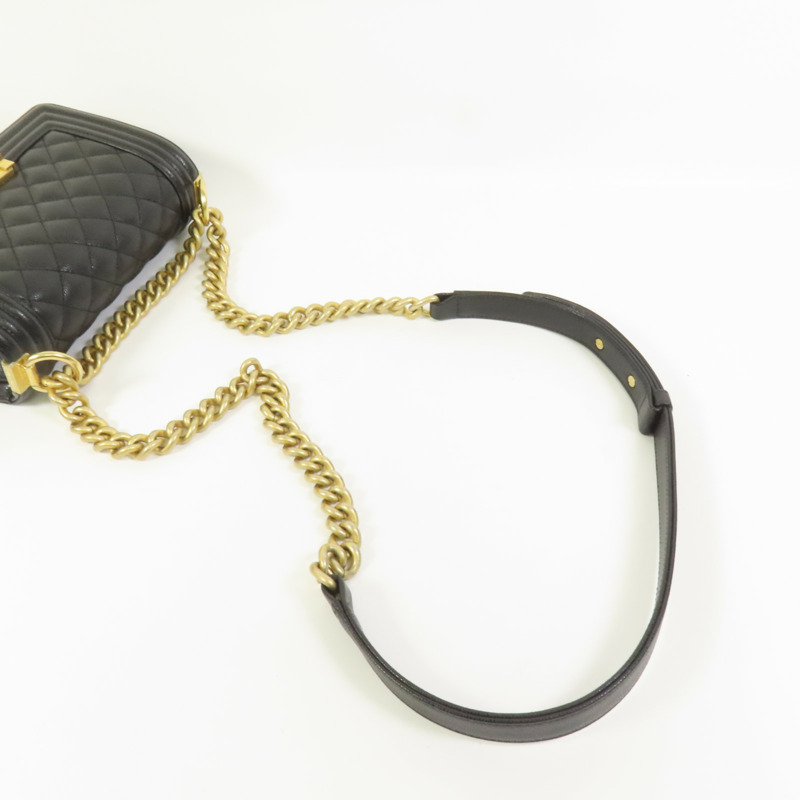 CHANEL 牛皮皮革Boy 20金扣鏈帶肩背袋-4