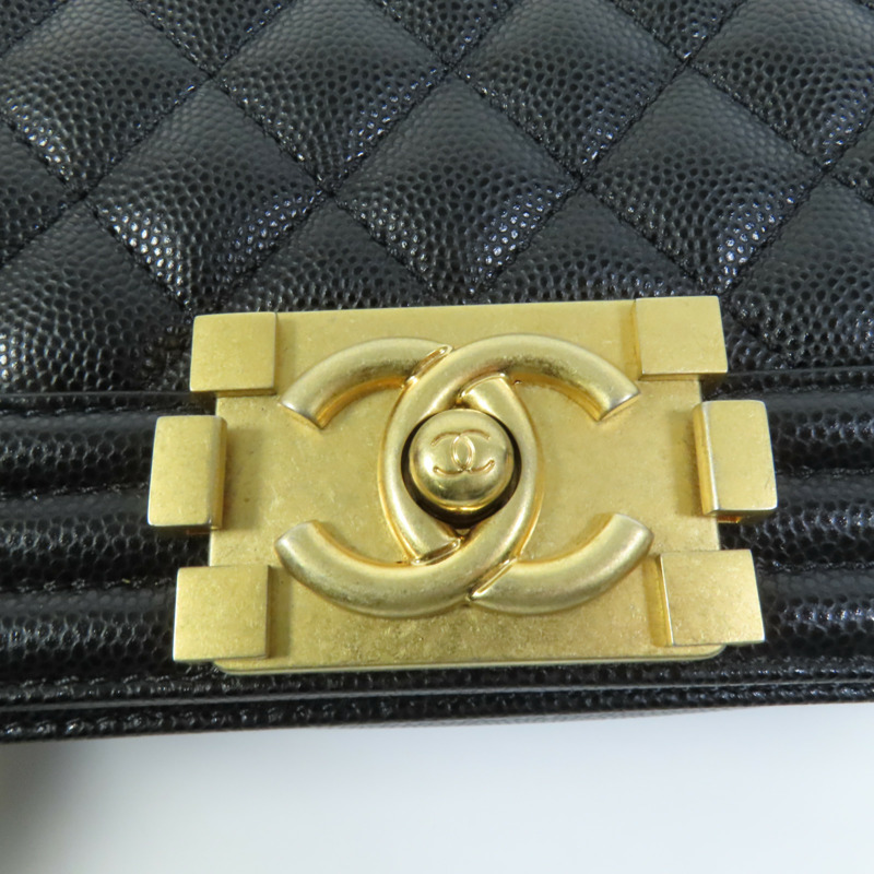 CHANEL 牛皮皮革Boy 20金扣鏈帶肩背袋-5