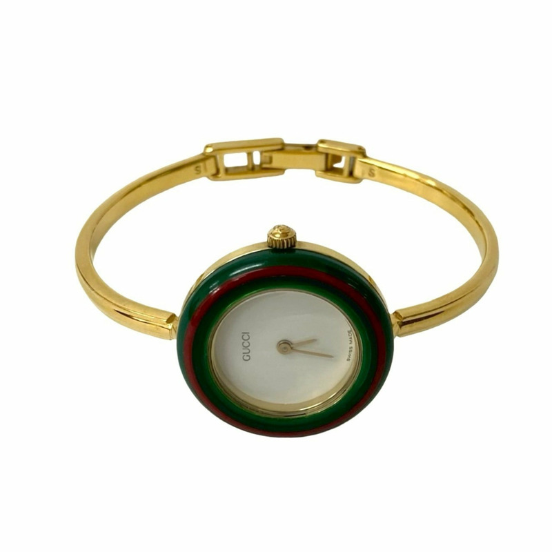 GUCCI Vintage Change Bezel S Sherry Line GP Plastic Watch Women's Gold 40917-1
