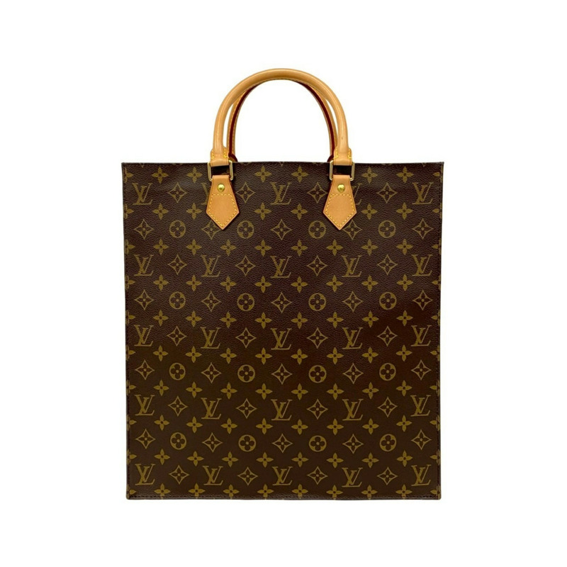 路易威登 Sac Plat Monogram 皮革手提包，商務棕色，20612-2
