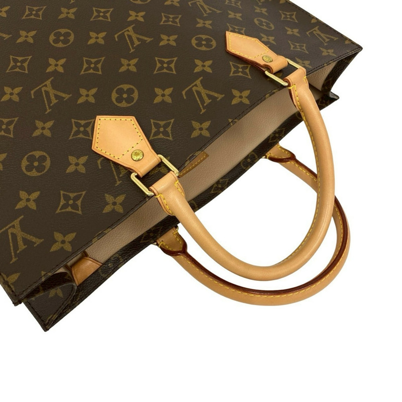 路易威登 Sac Plat Monogram 皮革手提包，商務棕色，20612-3