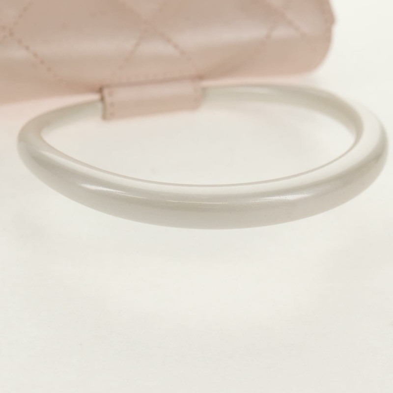 【日本直送】香奈兒 Matelasse 手提包,粉紅銀色雙C標誌皮革,正品編號 154045V-6