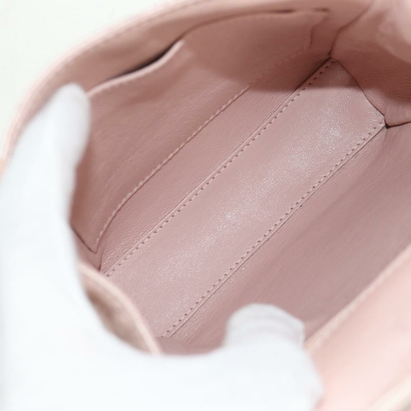 【日本直送】香奈兒 Matelasse 手提包,粉紅銀色雙C標誌皮革,正品編號 154045V-8