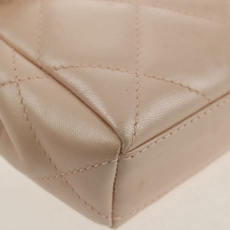 【日本直送】香奈兒 Matelasse 手提包,粉紅銀色雙C標誌皮革,正品編號 154045V-15