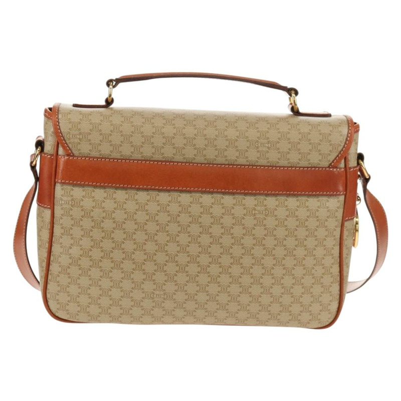 【日本直送】CELINE Macadam帆布手提包 PVC 兩用 米色 金色 正品 156173V-1
