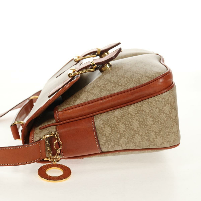 【日本直送】CELINE Macadam帆布手提包 PVC 兩用 米色 金色 正品 156173V-2