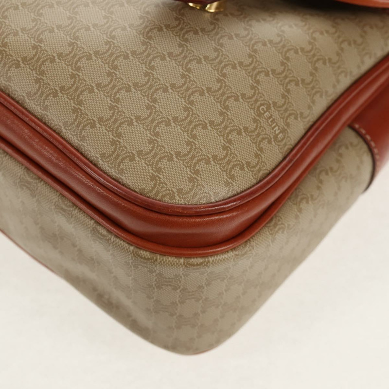 【日本直送】CELINE Macadam帆布手提包 PVC 兩用 米色 金色 正品 156173V-16