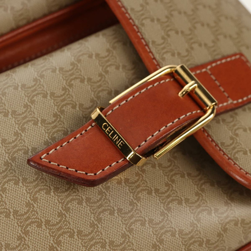 【日本直送】CELINE Macadam帆布手提包 PVC 兩用 米色 金色 正品 156173V-20