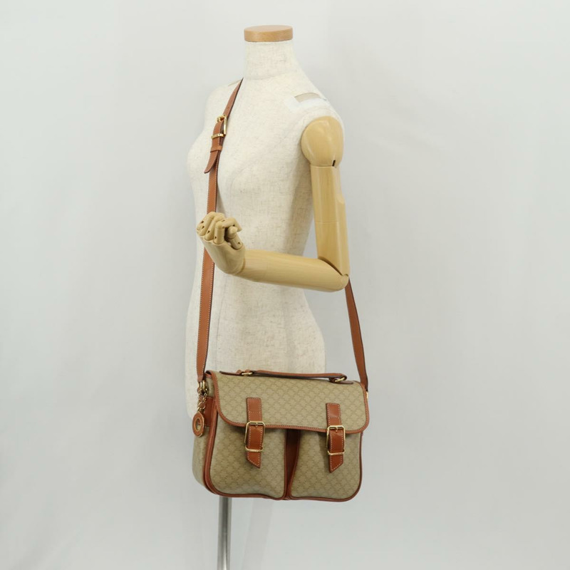 【日本直送】CELINE Macadam帆布手提包 PVC 兩用 米色 金色 正品 156173V-28