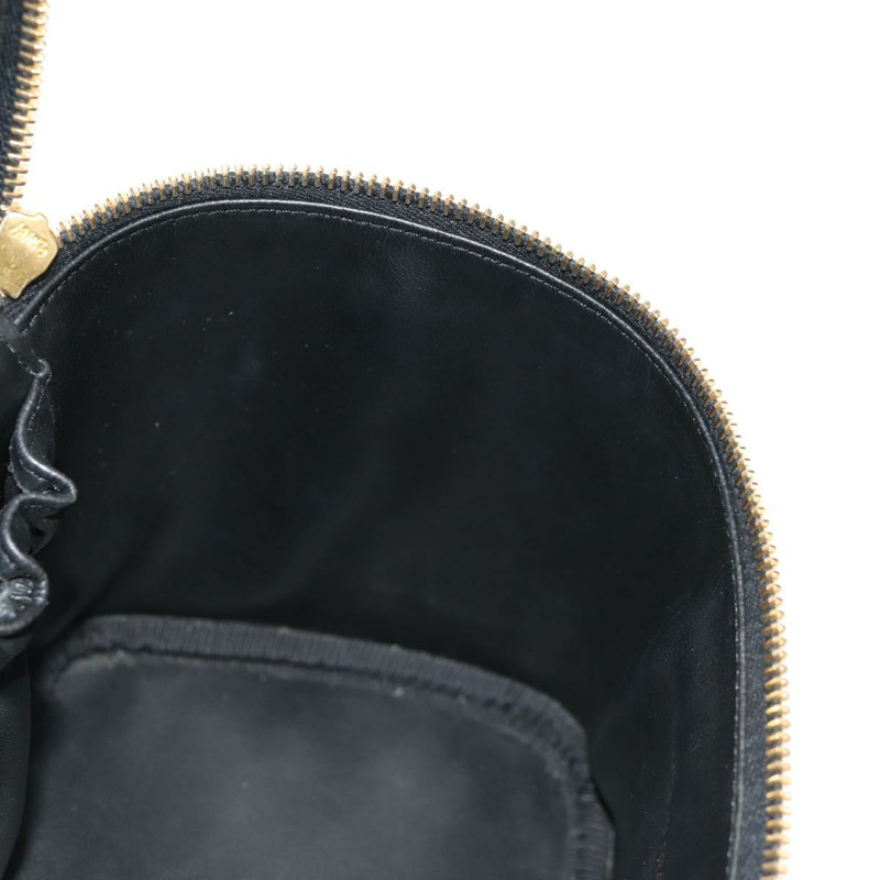 【日本直送】香奈兒 COCO 標誌化妝包,魚子醬皮,黑色,金色 CC 標誌,正品編號 153739SAV-22