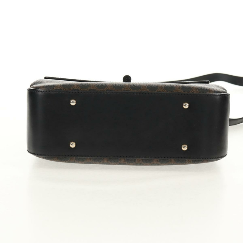 【日本直送】CELINE Macadam帆布手提包 PVC皮革 2way 黑色金色 Auth 156450V-4