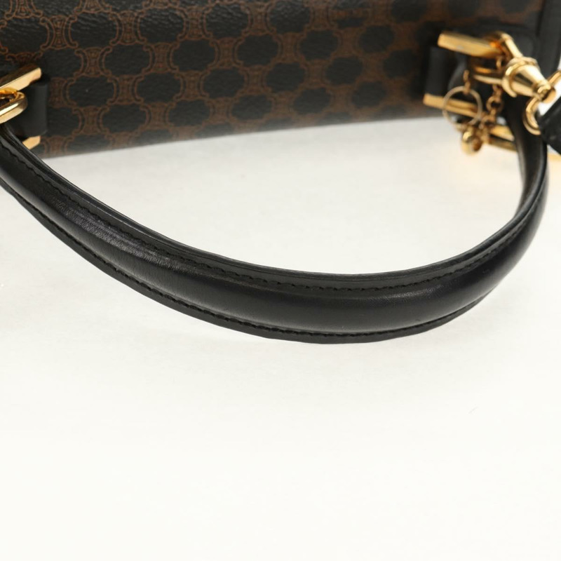【日本直送】CELINE Macadam帆布手提包 PVC皮革 2way 黑色金色 Auth 156450V-6