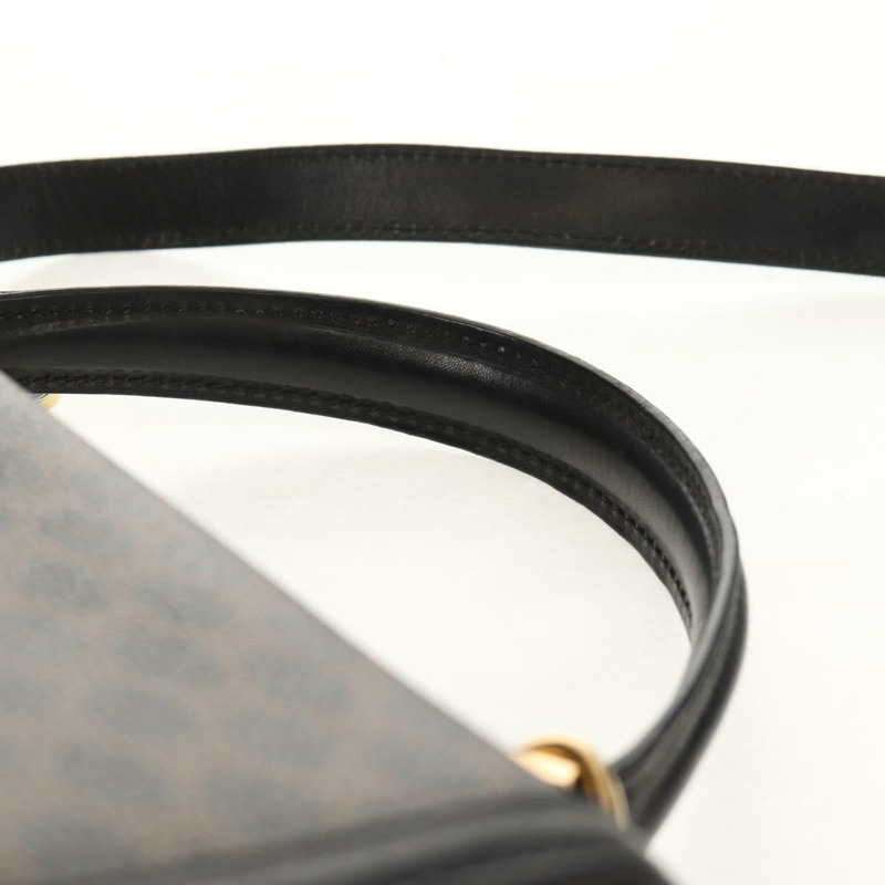 【日本直送】CELINE Macadam帆布手提包 PVC皮革 2way 黑色金色 Auth 156450V-13