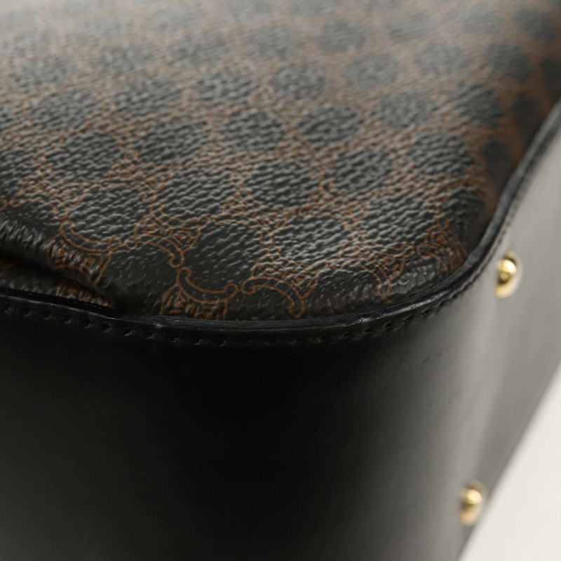 【日本直送】CELINE Macadam帆布手提包 PVC皮革 2way 黑色金色 Auth 156450V-17