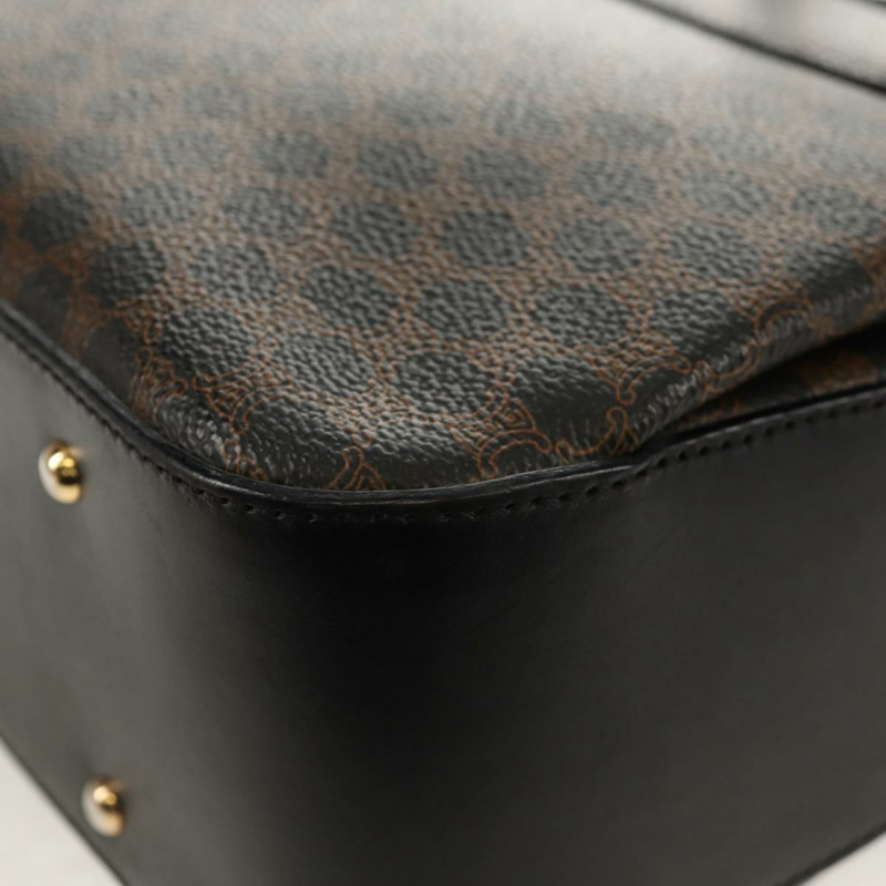 【日本直送】CELINE Macadam帆布手提包 PVC皮革 2way 黑色金色 Auth 156450V-18