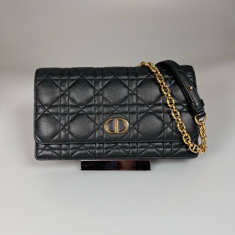 DIOR 黑CARO 金鍊WOC 包-0