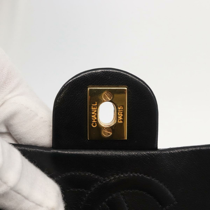 【日本直送】香奈兒迷你絎縫17鏈條包，羊皮材質，黑色，金色雙C標誌，正品編號BA9004SAM-21