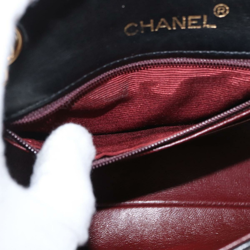 【日本直送】香奈兒迷你絎縫17鏈條包，羊皮材質，黑色，金色雙C標誌，正品編號BA9004SAM-26