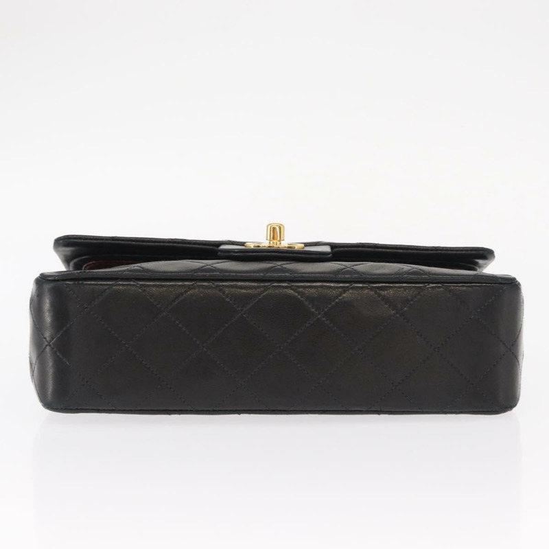 【日本直送】香奈兒鏈條雙蓋絎縫23包，羊皮材質，黑色金色雙C標誌，正品編號158357SM-4