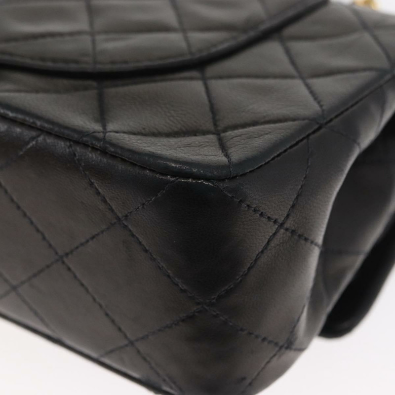 【日本直送】香奈兒鏈條雙蓋絎縫23包，羊皮材質，黑色金色雙C標誌，正品編號158357SM-16