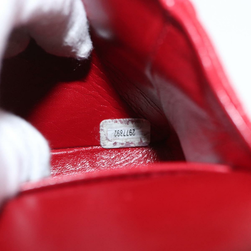 【日本直送】香奈兒鏈條雙蓋絎縫23包，羊皮材質，紅色金色雙C標誌，正品編號158356SAM-11