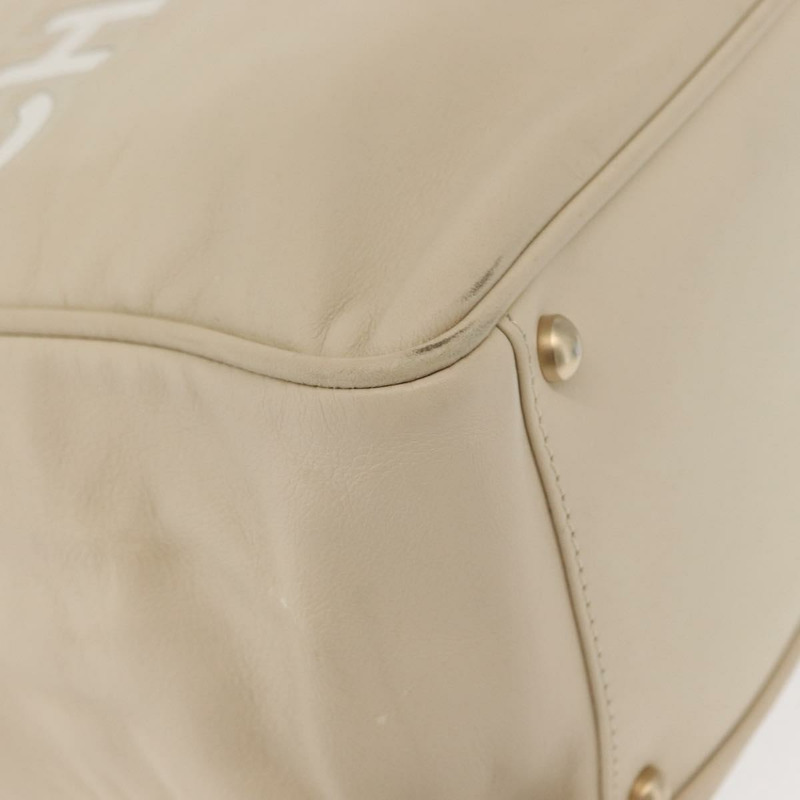 【日本直送】香奈兒山茶花手提包，象牙色皮革，金色雙C標誌，貨號151193V-16