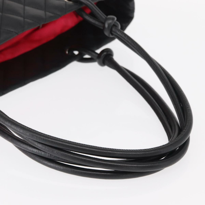 【日本直送】香奈兒 Cambon 系列手提包，黑色皮革，銀色雙C標誌，正品編號 157122SAV-6