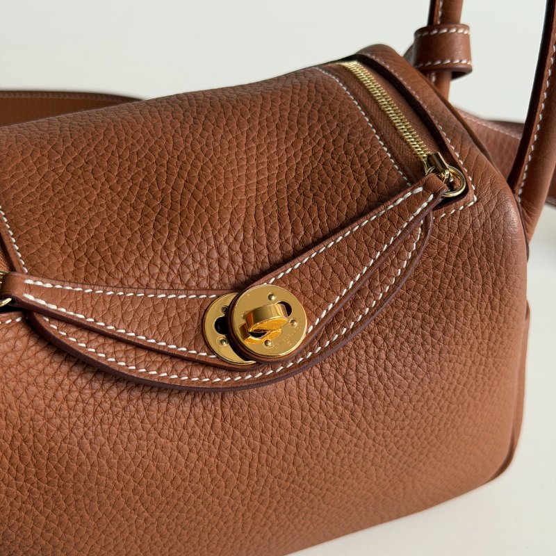 99新🆕 Hermès 愛馬仕 Lindy Mini 金棕金釦 二代-15