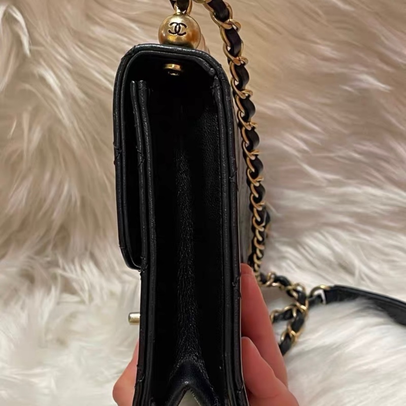 Chanel 珍珠CF橫版透明珍珠 全網最低價CF 金珠金扣 97%新-4