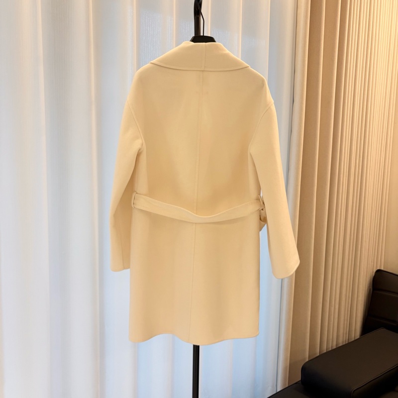 99新/Hermes/愛馬仕/W118523/米白色翻領系帶大衣/34碼-2