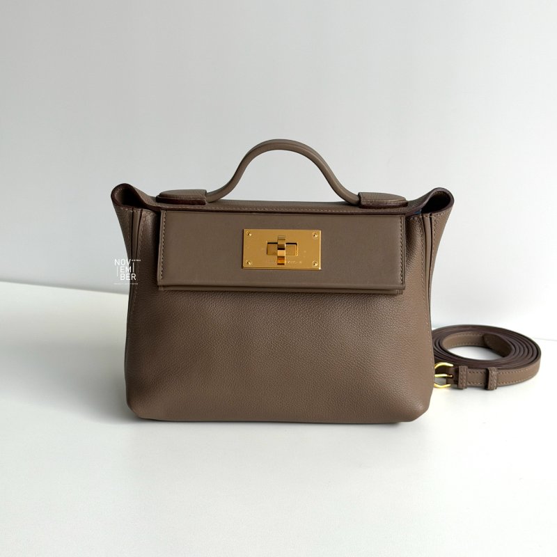 99新🆕 全配有購證🙌🏻 Hermès 愛馬仕 2424 mini 大象灰金釦-0