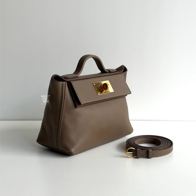 99新🆕 全配有購證🙌🏻 Hermès 愛馬仕 2424 mini 大象灰金釦-1