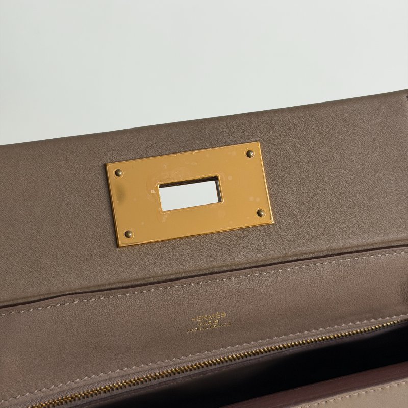 99新🆕 全配有購證🙌🏻 Hermès 愛馬仕 2424 mini 大象灰金釦-8