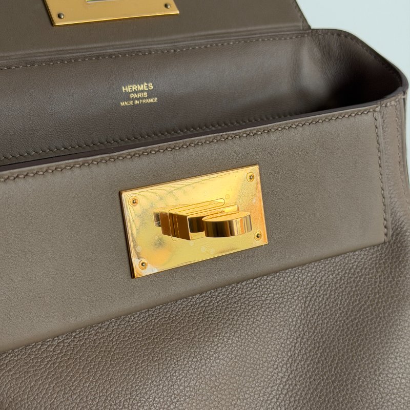 99新🆕 全配有購證🙌🏻 Hermès 愛馬仕 2424 mini 大象灰金釦-9
