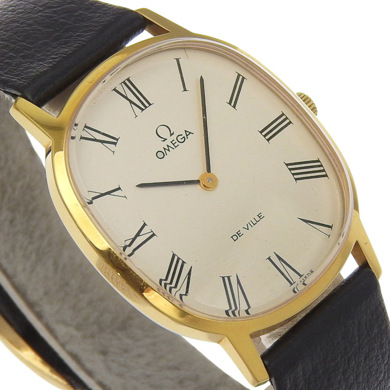 歐米茄碟飛系列女士腕錶，625型機芯，不鏽鋼錶殼搭配皮革錶帶，手動上鍊，指針式顯示，白色錶盤-2