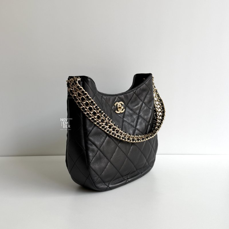 99新🆕 全配有購證🙌🏻 Chanel 香奈兒 Hobo 黑色金鏈-1