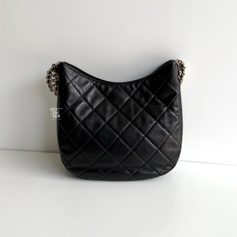 99新🆕 全配有購證🙌🏻 Chanel 香奈兒 Hobo 黑色金鏈-5