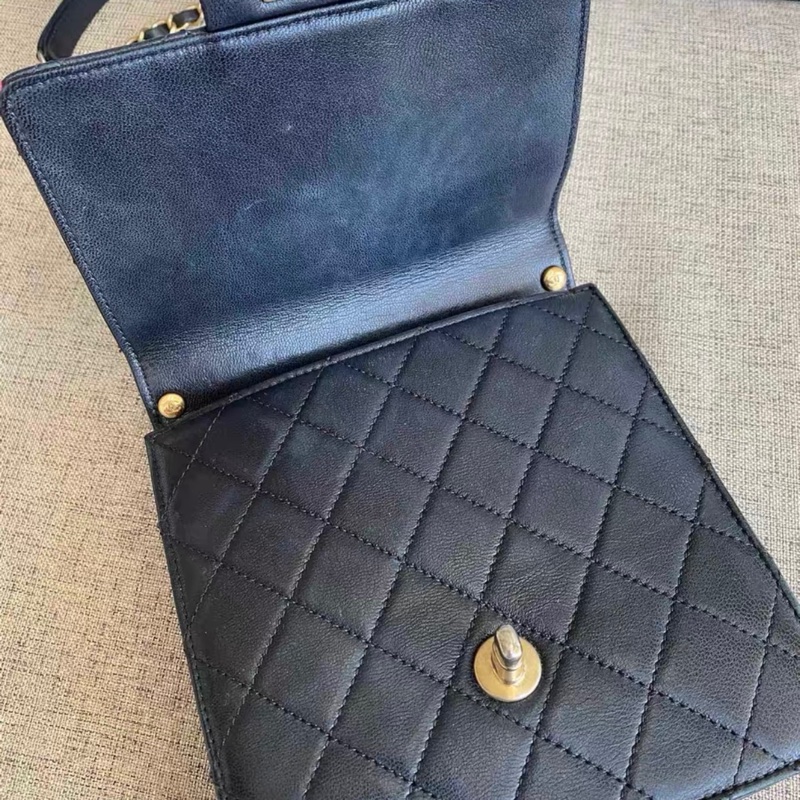 Chanel CF方形翻蓋小包 透明珍珠 黑金 85%New 全網最低價-5