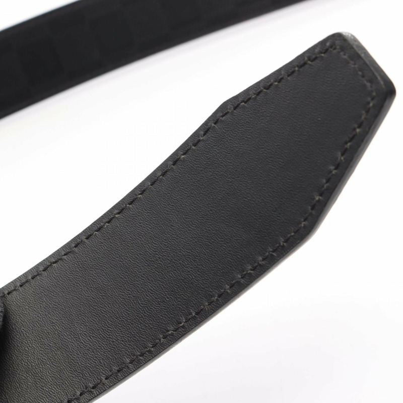 路易威登 Santur 波士頓皮帶，皮革和塗層帆布材質，飾以 Damier Infini 圖案，男士，黑色，M9674-6