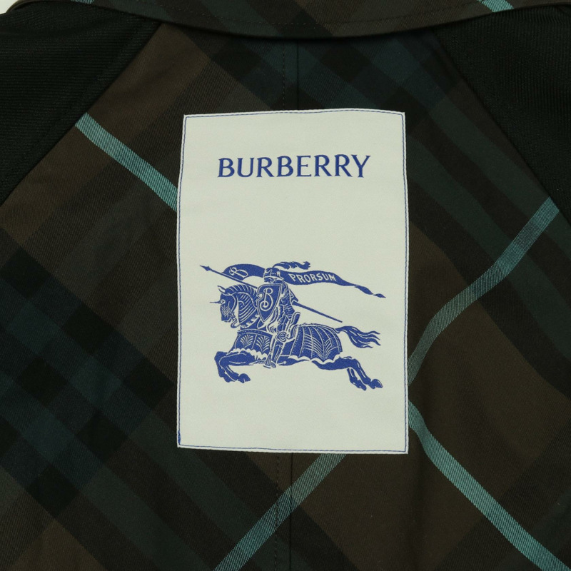 博柏利 (BURBERRY) 立領長外套 #52 棉質 灰綠黑 二手 男款-2