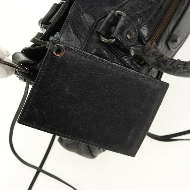 【日本直送】BALENCIAGA The First 手提包 皮革 2way 黑色 103208 Auth am9518V-20
