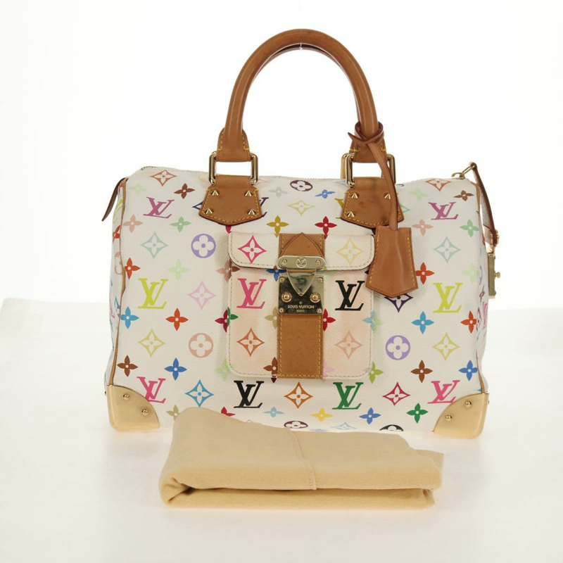 【日本直送】路易威登 Monogram Multicolor Speedy 30 手提包 白色 M92643 正品 150196V-11