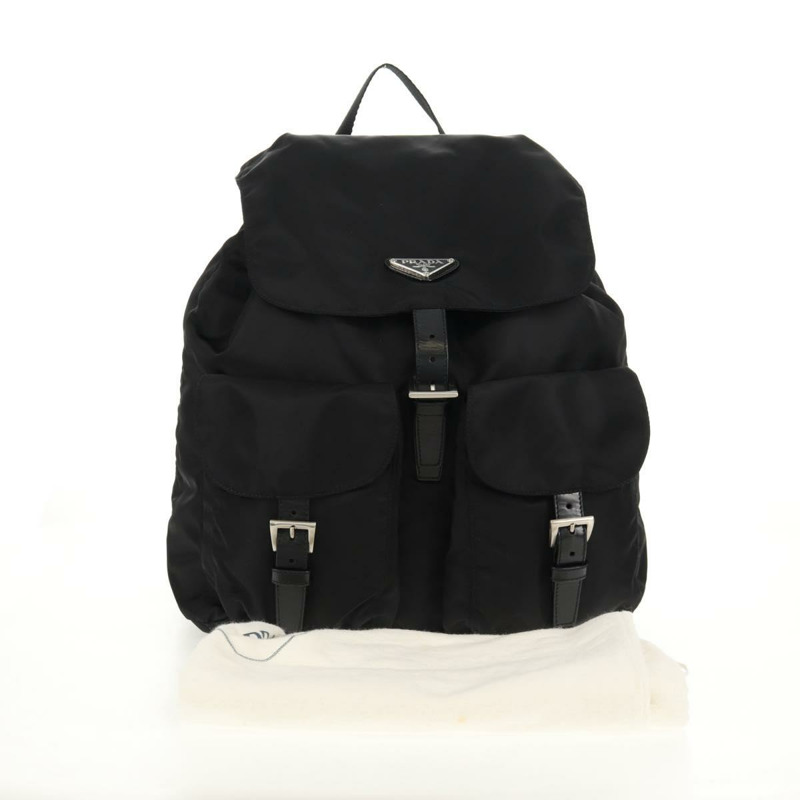 【日本直送】PRADA 雙肩包 尼龍 黑色 銀色 正品 148455V-11