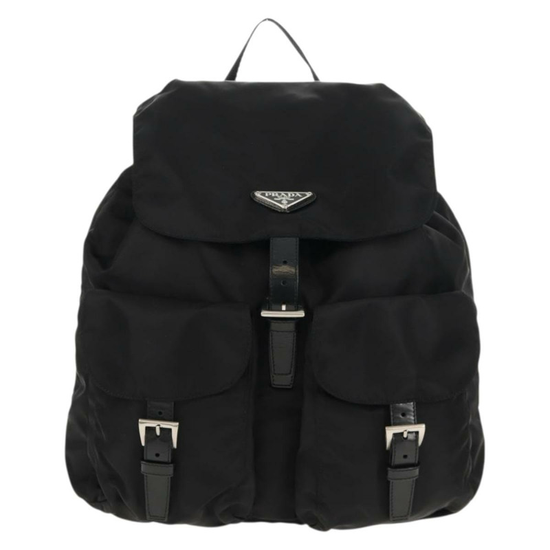 【日本直送】PRADA 雙肩包 尼龍 黑色 銀色 正品 148455V-12