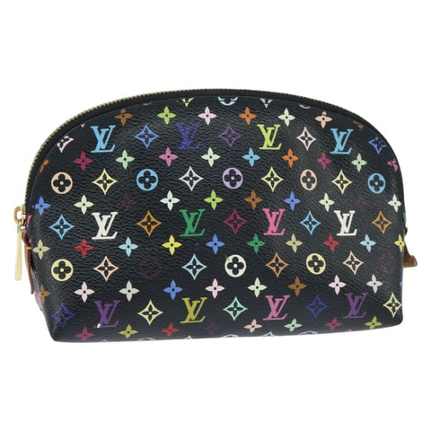 路易威登 Multicolor Pochette 化妝包 黑色 M47355 LV Auth 150469V