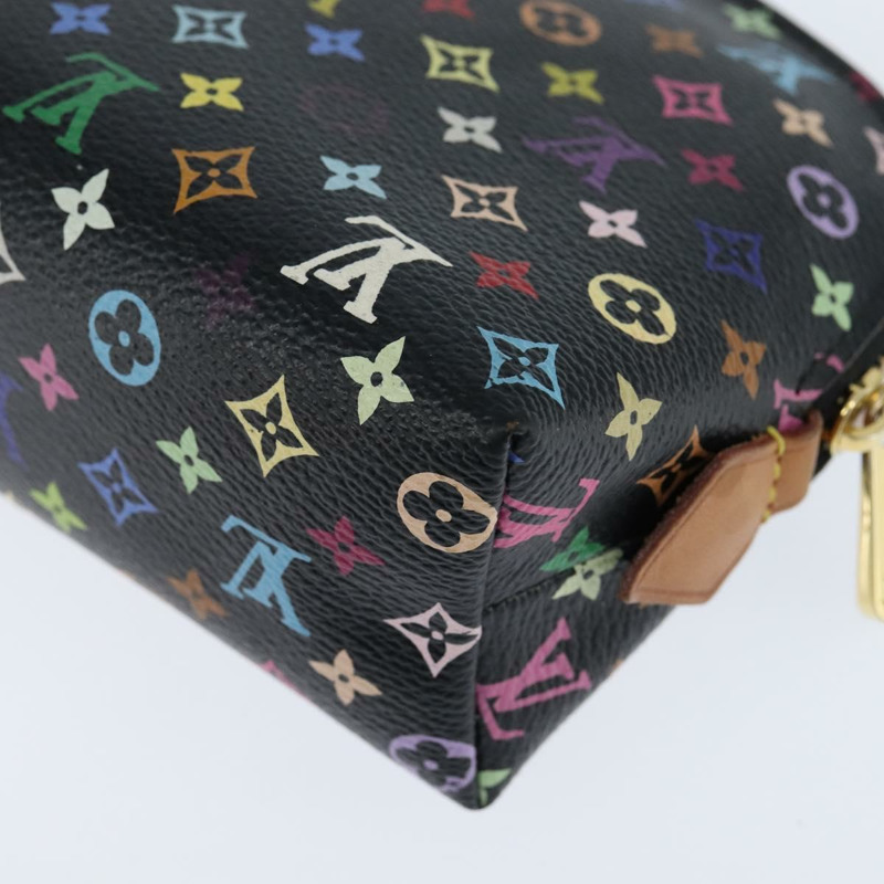 【日本直送】路易威登 Multicolor Pochette 化妝包 黑色 M47355 LV Auth 150469V-15