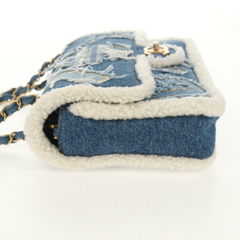 【日本直送】香奈兒鏈條單背包 牛仔藍 金色雙C標誌 正品 BA7486SM-3